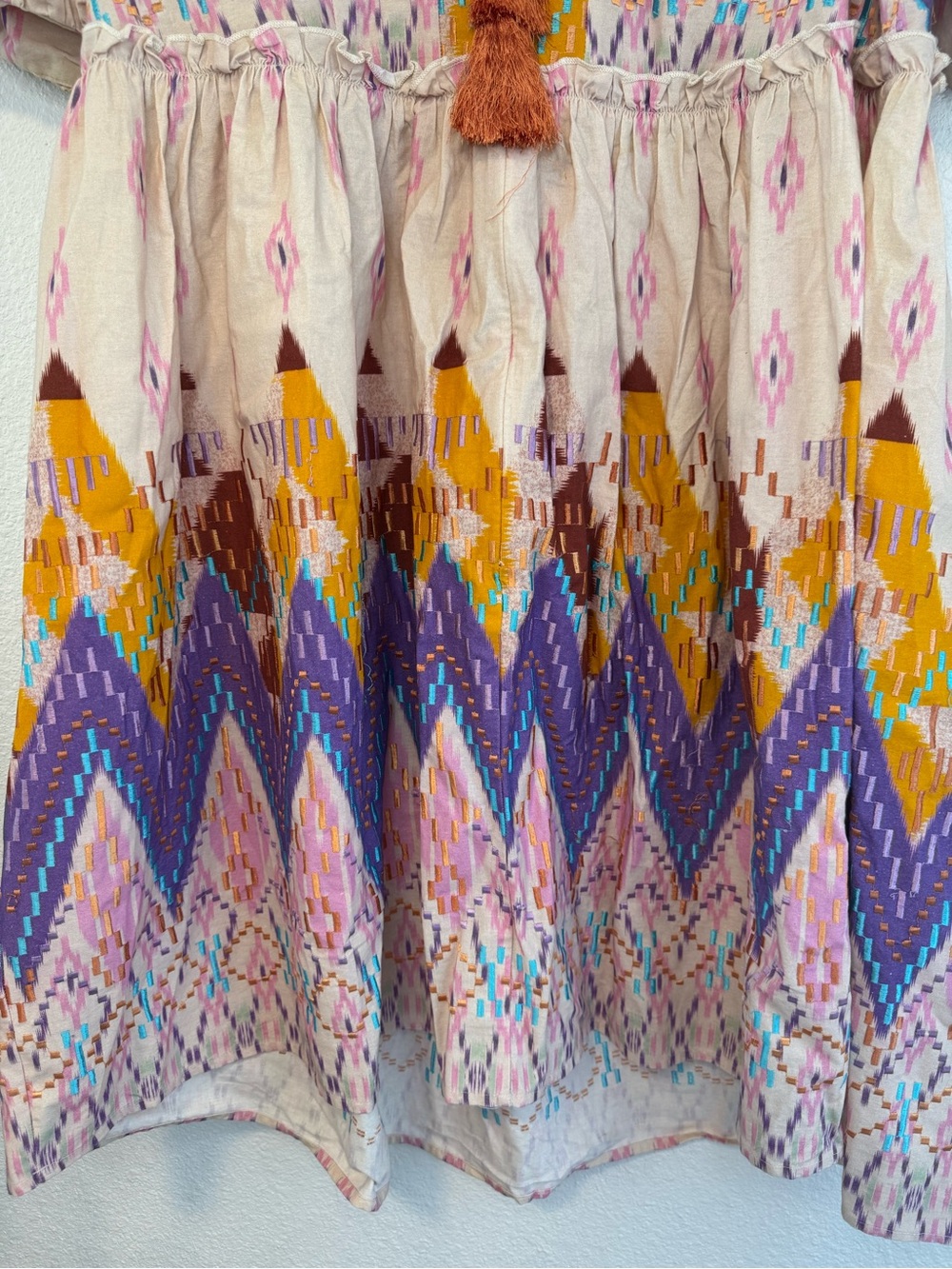 Anthropologie Not So Serious Abstract Embroidered Mini Dress 2X - Picture 10 of 13